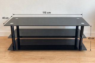 Mueble TV de Cristal Negro