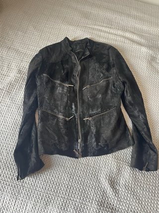 Chaqueta de piel italiana negra talla M nueva