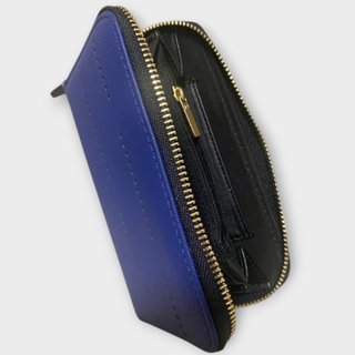 Cartera monedero azul con cremallera