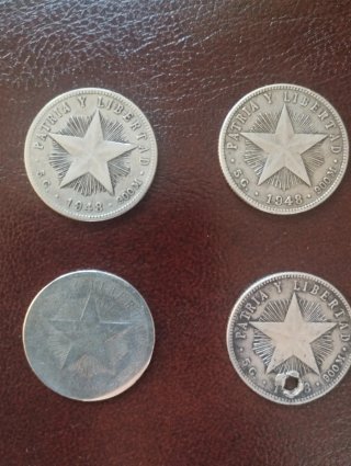 Monedas 20 Centavos Cuba Plata
