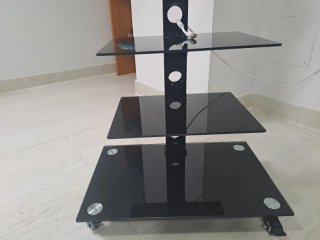 Soporte TV cristal negro 3 estantes