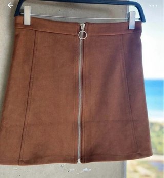 Falda mini ante marrón Talla S