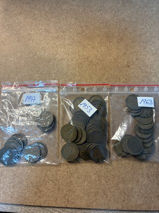 Lote de monedas de 1 peseta de Franco