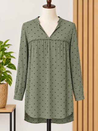 Vestido Zara Manga Larga Verde