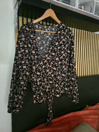 Blusa manga larga estampada y mangas corta y top