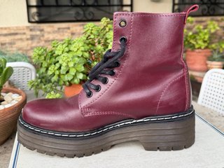 Botas botines NYC Burdeos de Piel