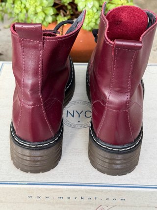 Botas botines NYC Burdeos de Piel