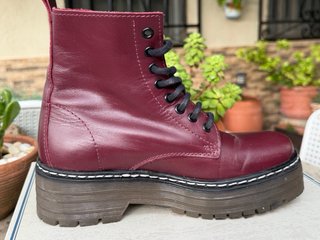 Botas botines NYC Burdeos de Piel