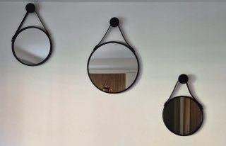 Juego de 3 espejos redondos negros