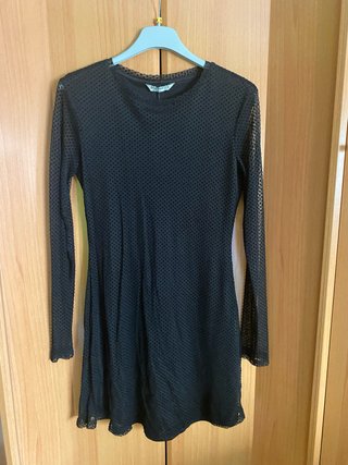 Vestido Negro Stradivarius Talla M