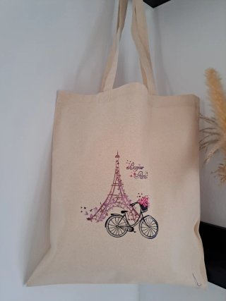 Bolso Tote París Torre Eiffel Bicicleta