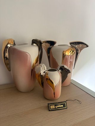 Set di 3 vasi in porcellana Galos Spagna anni '80
