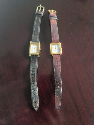 2 Relojes de Pulsera con Correa de Piel