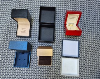 Lote 6 Cajas Joyería (Negra, Roja, Azul, Dorada).
