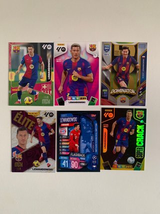 Lote de 6 cromos de Robert Lewandowski