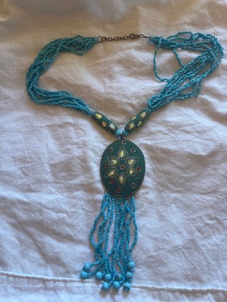 Collar de Abalorios Turquesa