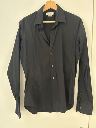 Camisa Negra Manga Larga Zara Talla M