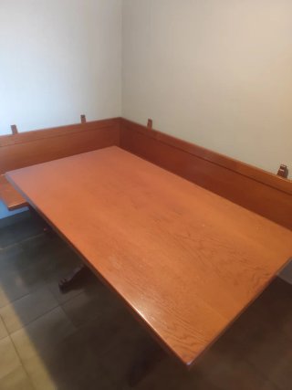 Conjunto Comedor Rústico: Mesa + Banco Rinconero