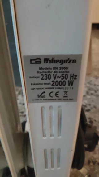 Radiador de aceite Orbegozo RH 2000