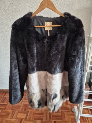 Chaqueta de pelo bicolor