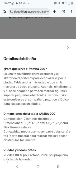 Monopatín YAMBA 900 Decathlon