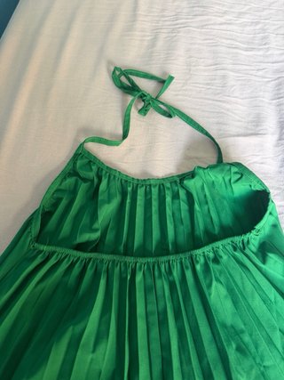 Vestido Verde Plisado Talla Única