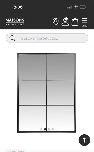 Espejo ventana rectangular acero negro 60x80