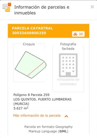 PARCELA REGADIO EN PUERTO LUMBRERAS