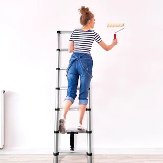 Escalera telescópica acero 2m, NUEVA