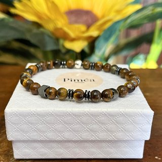 Bracciale occhio di tigre ed ematite 6 mm