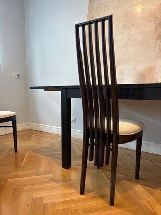 Set di 6 sedie in legno scuro