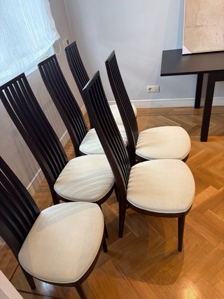 Set di 6 sedie in legno scuro