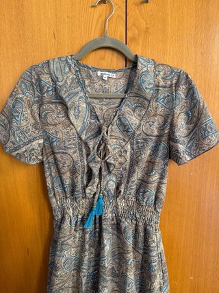 Vestido midi boho estampado cachemir