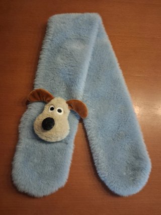 Sciarpa per Bambini Blu con Peluche