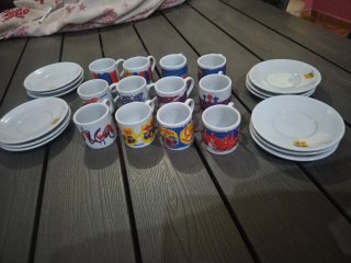 Juego 12 Tazas Café FCB Porcelana