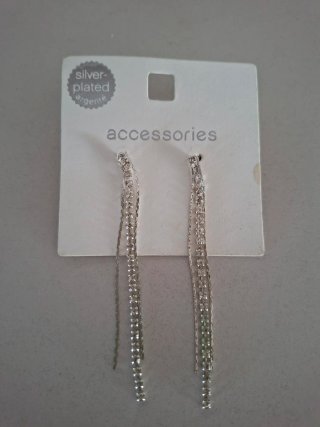 Pendientes Largos de Fiesta Plateados