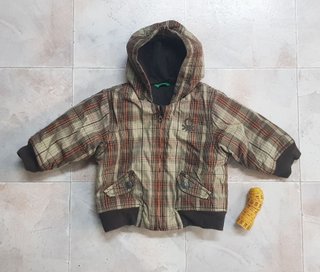Giubbotto Benetton Tartan Bambino 6-9 Mesi