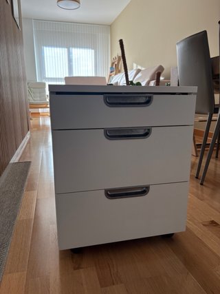 Cajonera Galant con ruedas, blanca