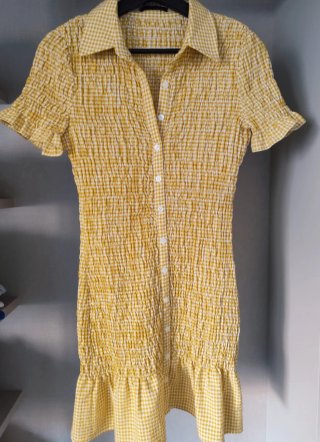 Vestido Zara Gingham Amarillo