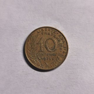 Moneda 10 céntimos Francia 1975