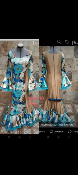 Vestido de flamenca multicolor