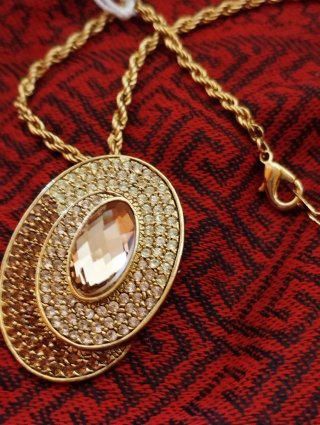 Collana spilla vintage con cristalli