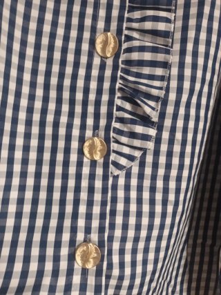 Camisa Vintag Cuadros Azul y Blanco