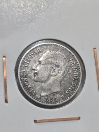 50 céntimos 1881 (*8-1), Alfonso XII, Plata.