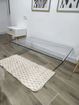 Mesa baja cristal diseño salón