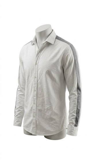 Camisa de hombre blanca con detalles grises