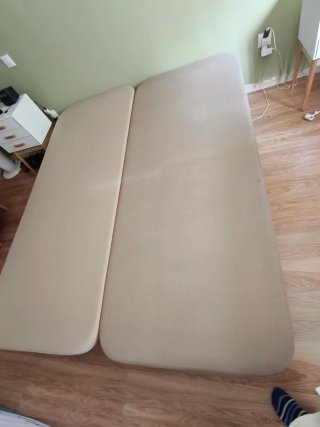 2 Bases tapizadas beige (somier) 80 x 2 mt