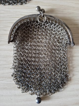 Set de 3 Monederos de Malla de Plata