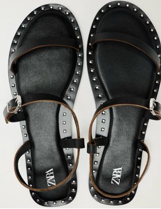 Sandalias de piel Zara con tiras
