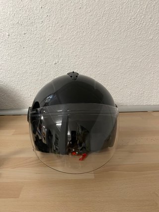Casco Moto Negro con Visera Transparente